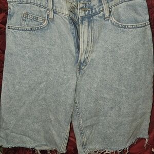 & Denim Women's Light Blue Baggy Denim Bermuda Shorts Size 4